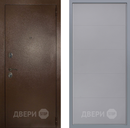 Дверь Заводские двери Эталон 3к антик медь Тривия Грей софт в Коломне