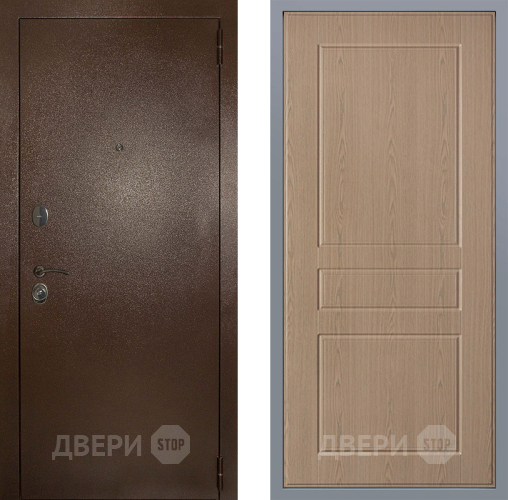 Дверь Заводские двери Эталон 3к антик медь К-2 Беленый дуб в Коломне