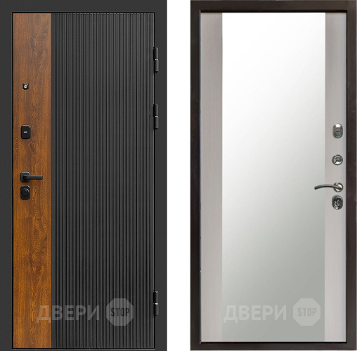 Входная металлическая Дверь Престиж Prestizh Зеркало Лиственница белая в Коломне