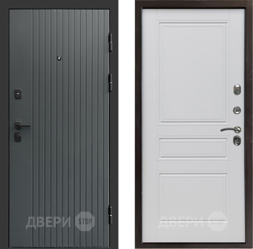 Входная металлическая Дверь Престиж Tvist Grey Классика Белый матовый в Коломне