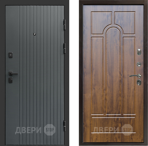 Входная металлическая Дверь Престиж Tvist Grey Арка Дуб в Коломне