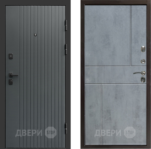 Входная металлическая Дверь Престиж Tvist Grey Горизонт Бетон темный в Коломне