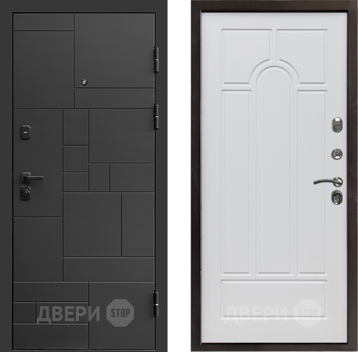 Входная металлическая Дверь Престиж Kvadro Арка Белое дерево в Коломне