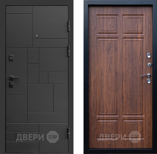 Входная металлическая Дверь Престиж Kvadro Премиум Орех темный в Коломне