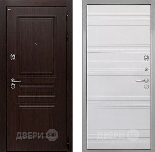 Входная металлическая Дверь Интекрон (INTECRON) Брайтон Тиковое Дерево ФЛ-316 Белый ясень в Коломне