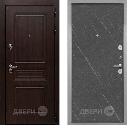 Дверь Интекрон (INTECRON) Брайтон Тиковое Дерево Гладкая Гранит лава оникс в Коломне