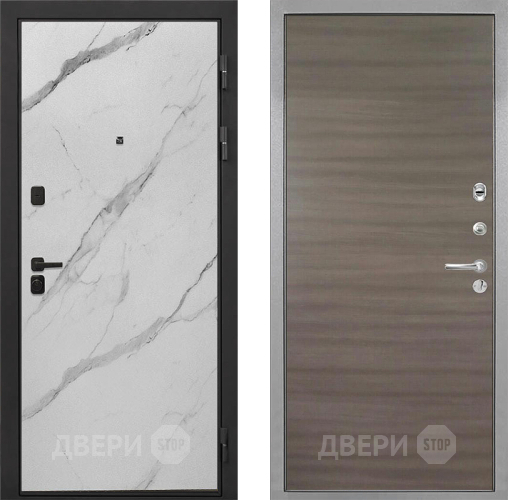 Входная металлическая Дверь Интекрон (INTECRON) Профит Black Мрамор Арктик Гладкая Дуб тоскано поперечный в Коломне