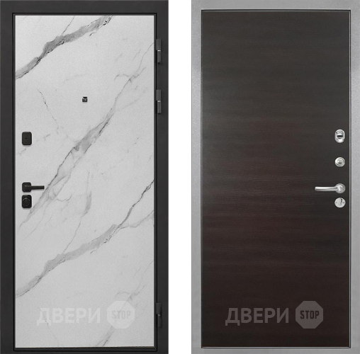 Входная металлическая Дверь Интекрон (INTECRON) Профит Black Мрамор Арктик Гладкая Эковенге поперечный в Коломне