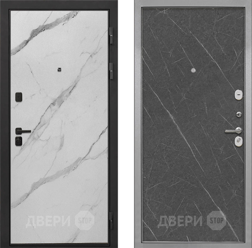Дверь Интекрон (INTECRON) Профит Black Мрамор Арктик Гладкая Гранит лава оникс в Коломне
