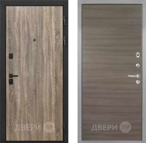 Входная металлическая Дверь Интекрон (INTECRON) Профит Black Дуб Турин Гладкая Дуб тоскано поперечный в Коломне