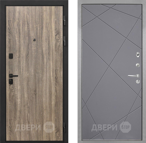 Входная металлическая Дверь Интекрон (INTECRON) Профит Black Дуб Турин Лучи-М Графит софт в Коломне