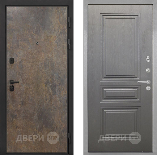 Входная металлическая Дверь Интекрон (INTECRON) Профит Black Гранж ФЛ-243 Графит вуд дуб в Коломне