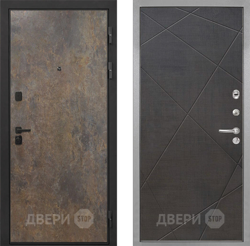 Входная металлическая Дверь Интекрон (INTECRON) Профит Black Гранж Лучи-М Венге распил кофе в Коломне