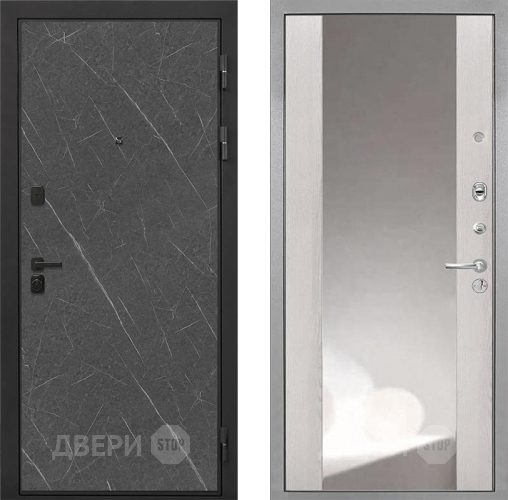 Входная металлическая Дверь Интекрон (INTECRON) Профит Black Гранит Лава Оникс ФЛЗ-516 Зеркало Сосна белая в Коломне