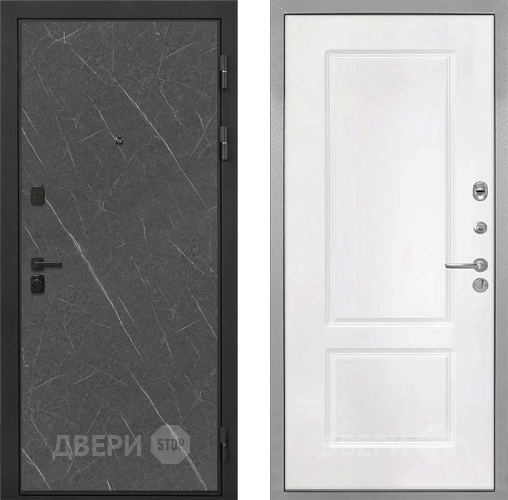 Входная металлическая Дверь Интекрон (INTECRON) Профит Black Гранит Лава Оникс КВ-2 Белый матовый в Коломне