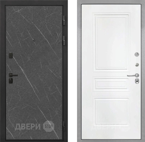 Входная металлическая Дверь Интекрон (INTECRON) Профит Black Гранит Лава Оникс ФЛ-243 Белый матовый в Коломне