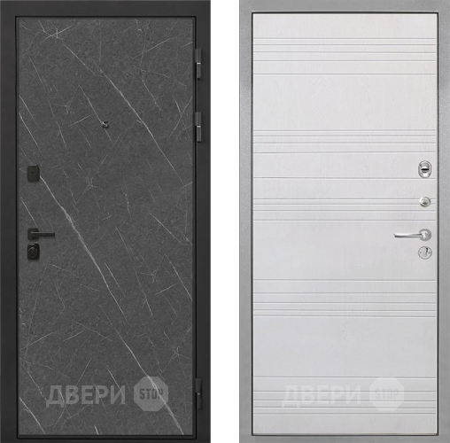 Входная металлическая Дверь Интекрон (INTECRON) Профит Black Гранит Лава Оникс ФЛ-316 Белый ясень в Коломне