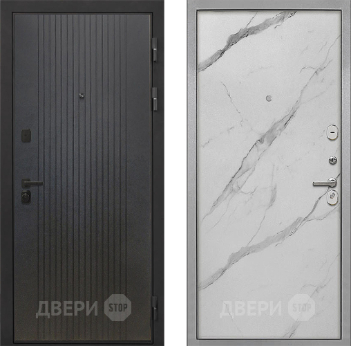 Входная металлическая Дверь Интекрон (INTECRON) Профит Black ФЛ-295 Гладкая Мрамор натуральный арктик в Коломне
