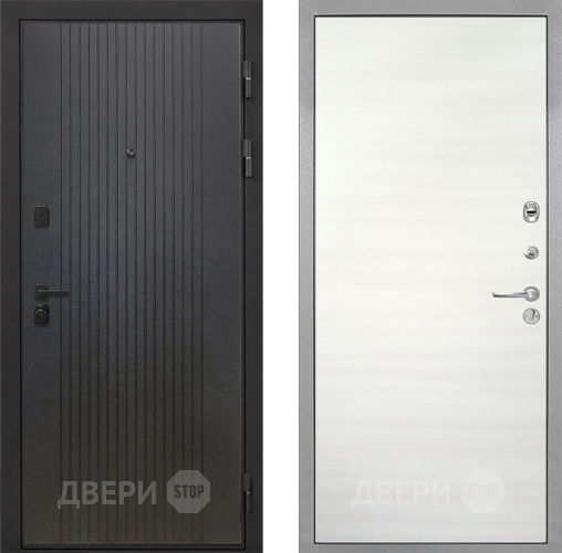 Входная металлическая Дверь Интекрон (INTECRON) Профит Black ФЛ-295 Гладкая Дуб сильвер поперечный в Коломне