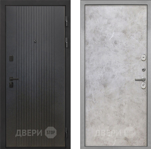 Входная металлическая Дверь Интекрон (INTECRON) Профит Black ФЛ-295 Гладкая Мрамор светлый в Коломне