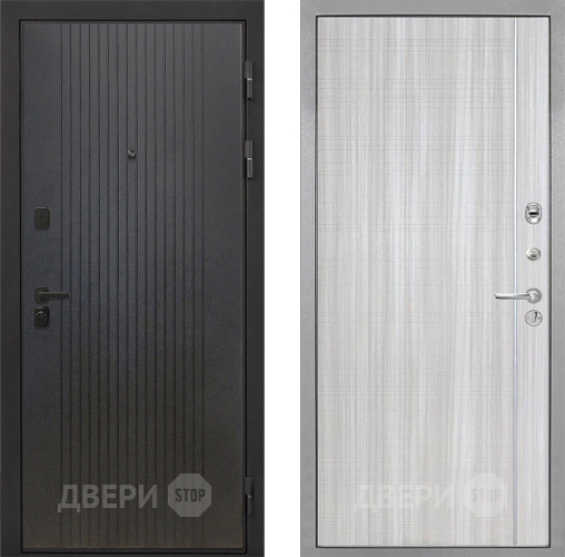 Входная металлическая Дверь Интекрон (INTECRON) Профит Black ФЛ-295 В-07 с молдингом Сандал белый в Коломне