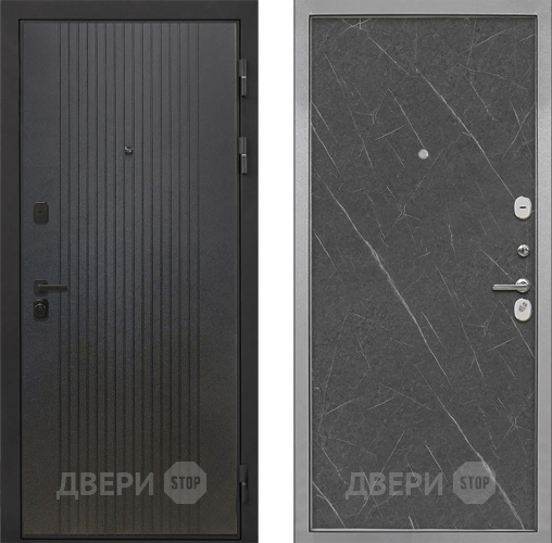 Входная металлическая Дверь Интекрон (INTECRON) Профит Black ФЛ-295 Гладкая Гранит лава оникс в Коломне