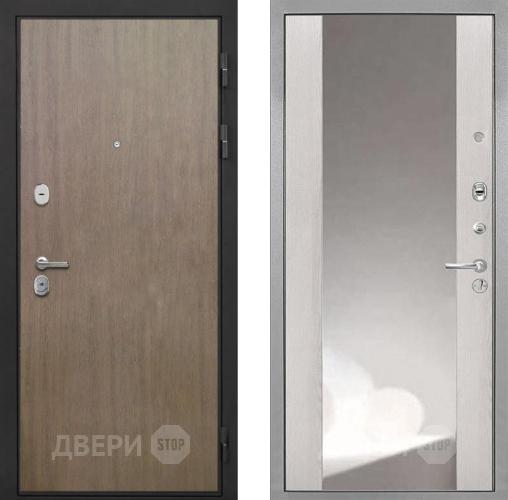 Входная металлическая Дверь Интекрон (INTECRON) Гектор Венге Коричневый ФЛЗ-516 Зеркало Сосна белая в Коломне