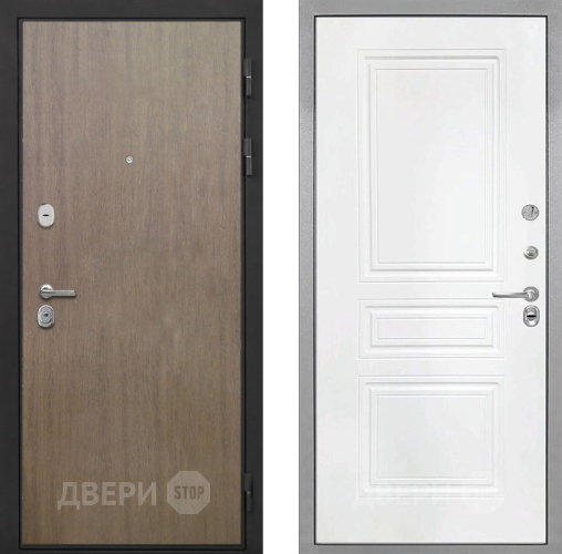 Входная металлическая Дверь Интекрон (INTECRON) Гектор Венге Коричневый ФЛ-243 Белый матовый в Коломне