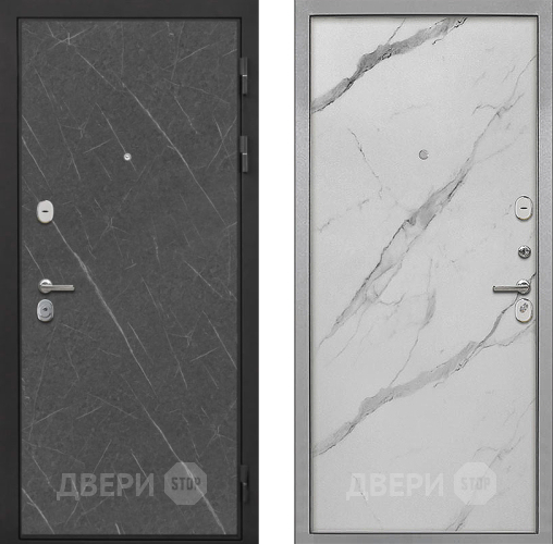 Входная металлическая Дверь Интекрон (INTECRON) Гектор Гранит Лава Оникс Гладкая Мрамор натуральный арктик в Коломне