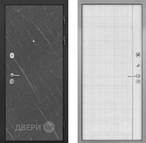 Входная металлическая Дверь Интекрон (INTECRON) Гектор Гранит Лава Оникс В-07 с молдингом Лофт белый в Коломне