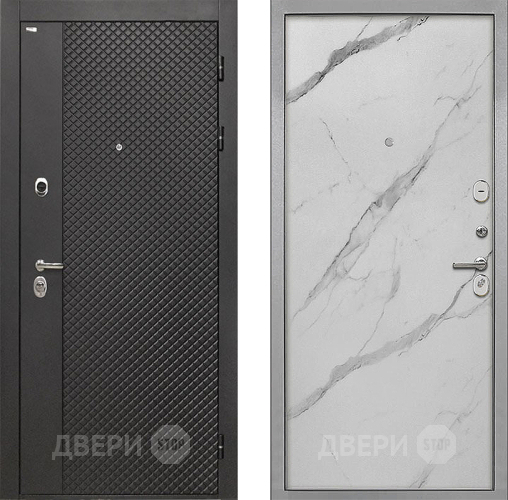 Дверь Интекрон (INTECRON) Олимпия Black 4К Гладкая Мрамор натуральный арктик в Коломне