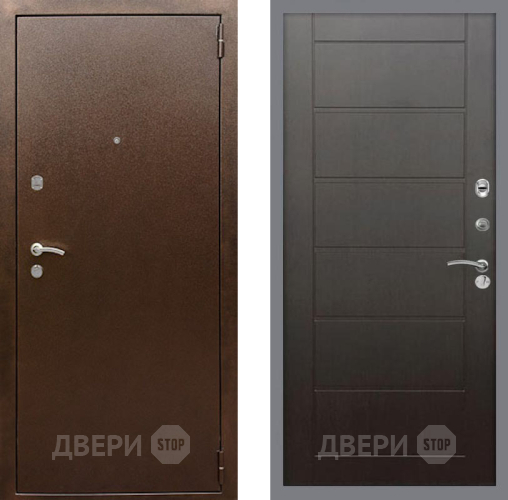 Входная металлическая Дверь Рекс (REX) 1А Медный Антик Сити Венге в Коломне