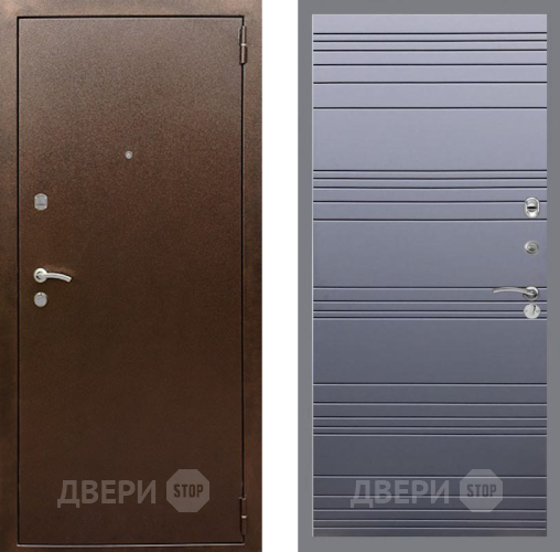 Дверь Рекс (REX) 1А Медный Антик Line Силк титан в Коломне