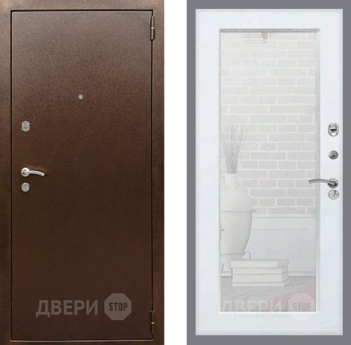 Дверь Рекс (REX) 1А Медный Антик Зеркало Пастораль Силк Сноу в Коломне