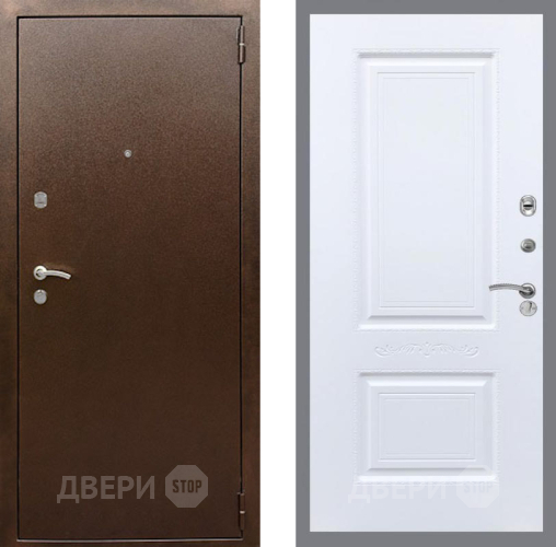 Дверь Рекс (REX) 1А Медный Антик Смальта Силк Сноу в Коломне