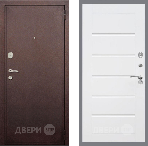 Дверь Рекс (REX) 2 Медный Антик Сити Белый ясень в Коломне