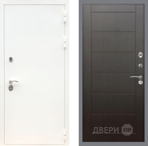 Входная металлическая Дверь Рекс (REX) 5 Белая Шагрень Сити Венге в Коломне