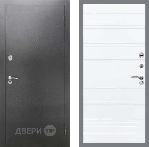 Дверь Рекс (REX) 2А Серебро Антик Line Силк Сноу в Коломне