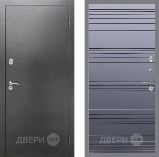 Дверь Рекс (REX) 2А Серебро Антик Line Силк титан в Коломне