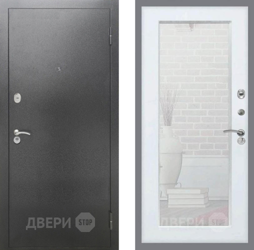 Дверь Рекс (REX) 2А Серебро Антик Зеркало Пастораль Силк Сноу в Коломне