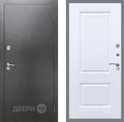 Входная металлическая Дверь Рекс (REX) 2А Серебро Антик Смальта Силк Сноу в Коломне