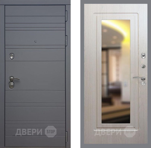 Дверь Рекс (REX) 14 силк титан FLZ-120 Беленый дуб в Коломне