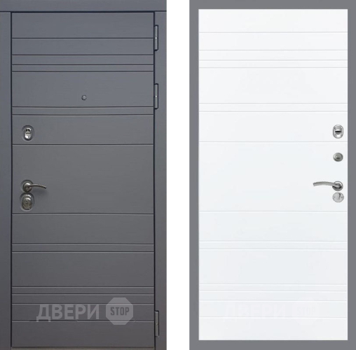 Входная металлическая Дверь Рекс (REX) 14 силк титан Line Силк Сноу в Коломне