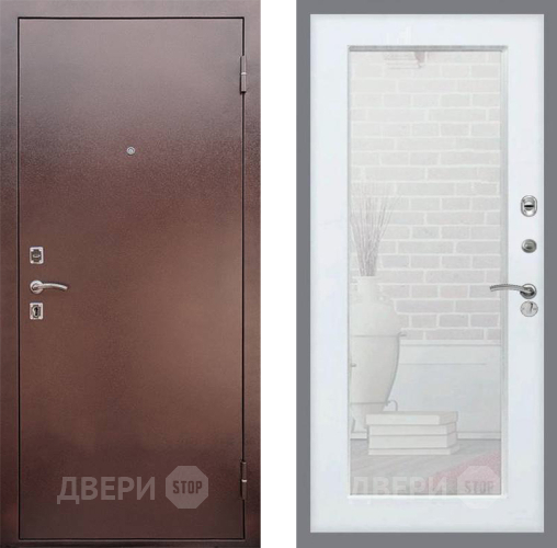 Входная металлическая Дверь Рекс (REX) 1 Зеркало Пастораль Белый ясень в Коломне