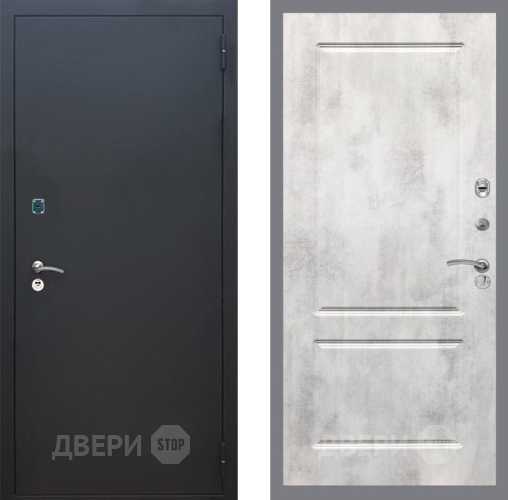 Дверь Рекс (REX) 1A Черный Муар FL-117 Бетон светлый в Коломне