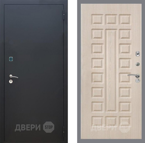 Входная металлическая Дверь Рекс (REX) 1A Черный Муар FL-183 Беленый дуб в Коломне