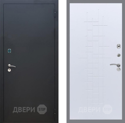 Дверь Рекс (REX) 1A Черный Муар FL-289 Белый ясень в Коломне