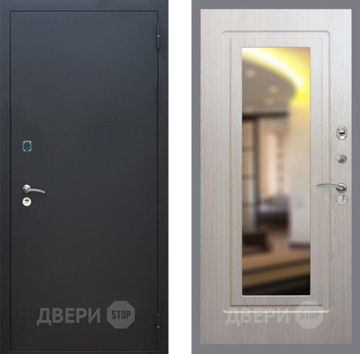 Дверь Рекс (REX) 1A Черный Муар FLZ-120 Беленый дуб в Коломне