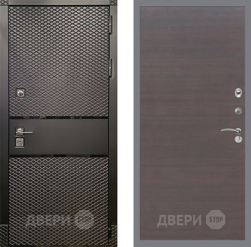 Входная металлическая Дверь Рекс (REX) 15 Черный Кварц GL венге поперечный в Коломне