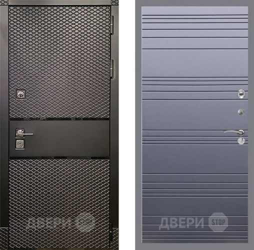 Входная металлическая Дверь Рекс (REX) 15 Черный Кварц Line Силк титан в Коломне